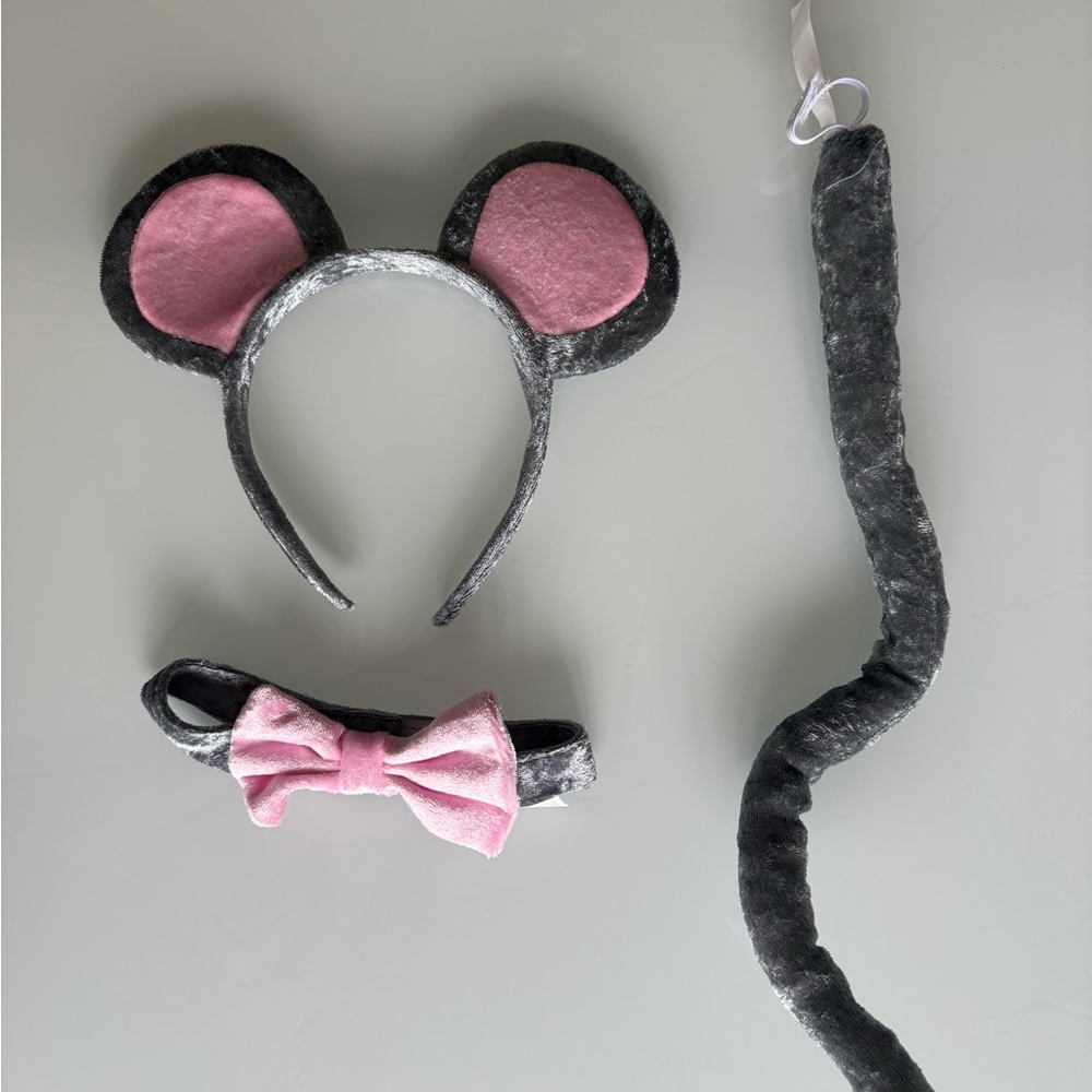 Mouse Costume Set with Pink Bow